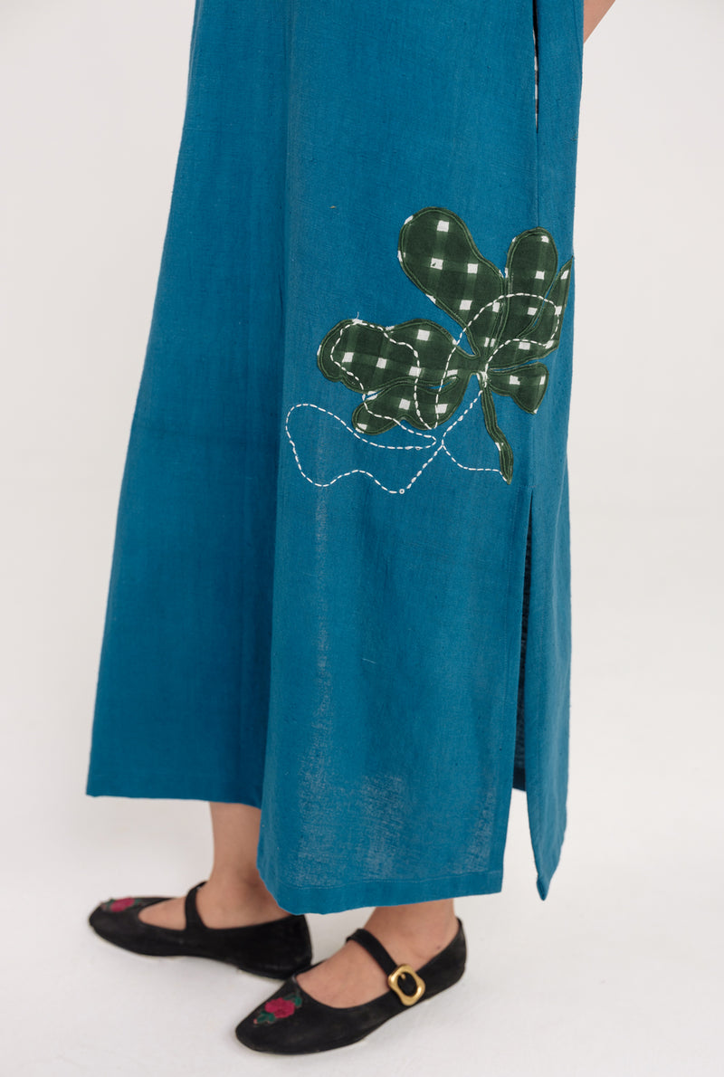 Ether Handloom Dress kala cotton dress by JodiLife in blue for women Worldwide