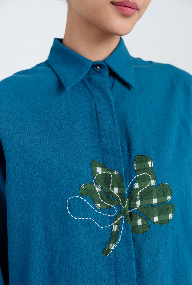 Ether Handloom Shirt kala cotton top/shirt by JodiLife in blue for women Worldwide