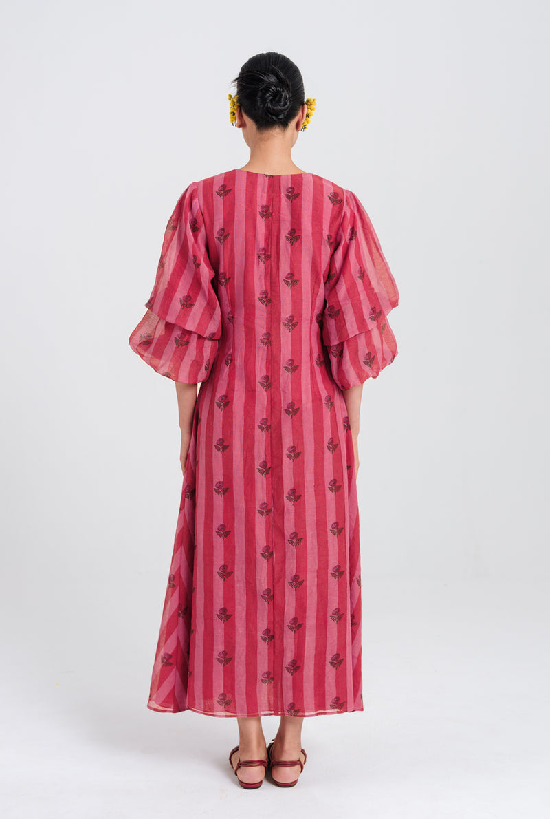 Spring Dress mul chanderi dress by JodiLife in red, pink for women Worldwide
