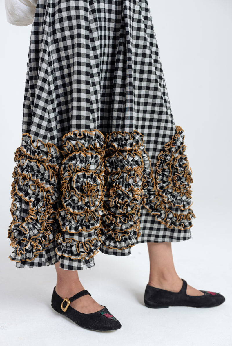 Groove Handloom Skirt handwoven cotton skirt by JodiLife in black, white for women Worldwide