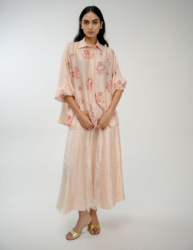 Old Garden Shirt mulberry silk top/shirt by Ode to Odd in pink for women Worldwide