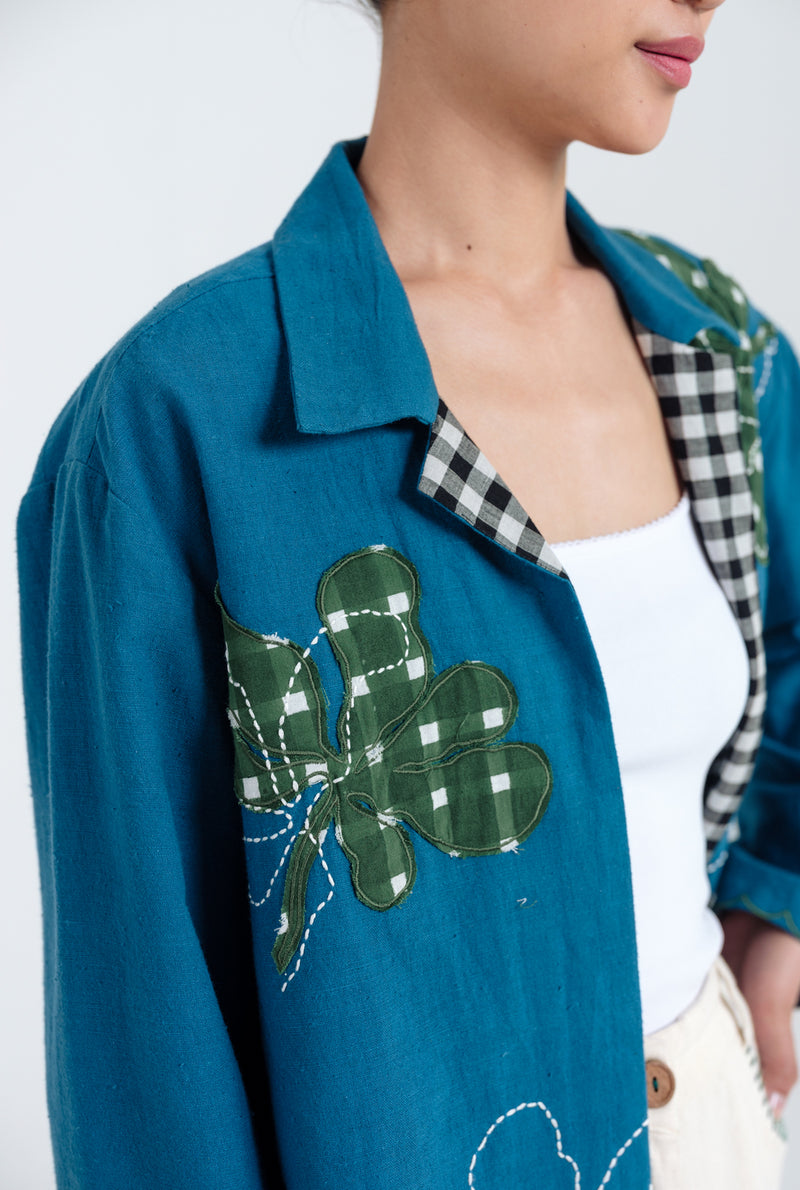 Ether Handloom Jacket kala cotton jacket/overlay by JodiLife in blue for women Worldwide