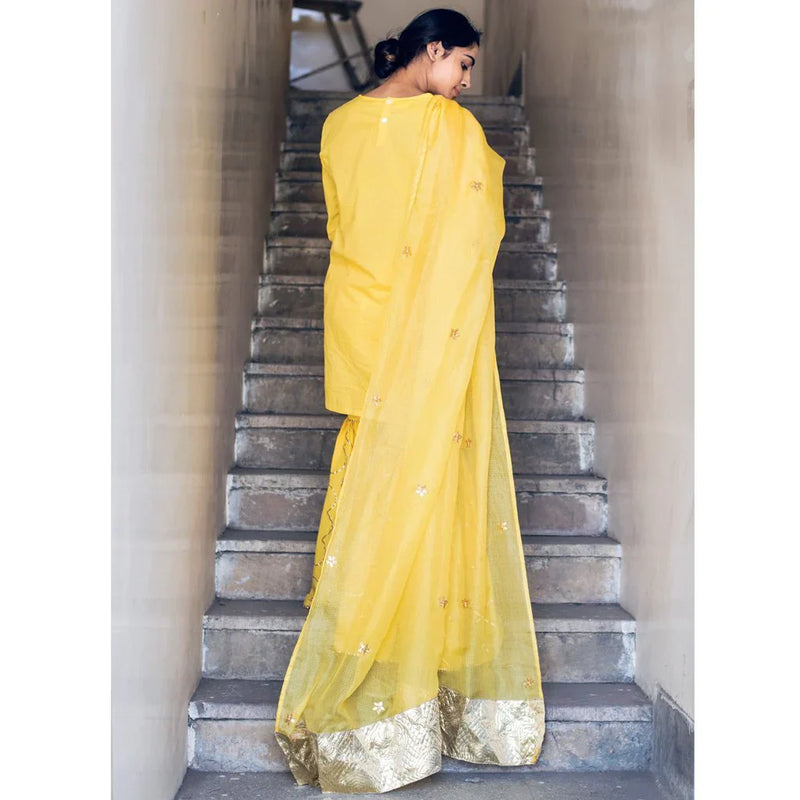 AMEERA (Sharara-Yellow) (set of 3) Kurta Sets by TOKREE for women Worldwide