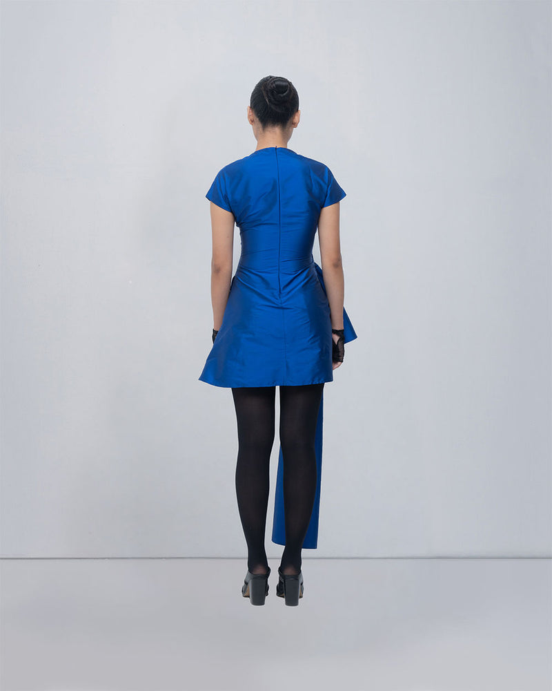 Mysa Draped Dress viscose by Leh Studios in blue for women Worldwide