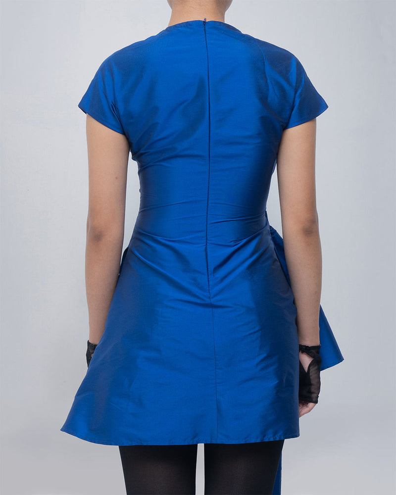 Mysa Draped Dress viscose by Leh Studios in blue for women Worldwide