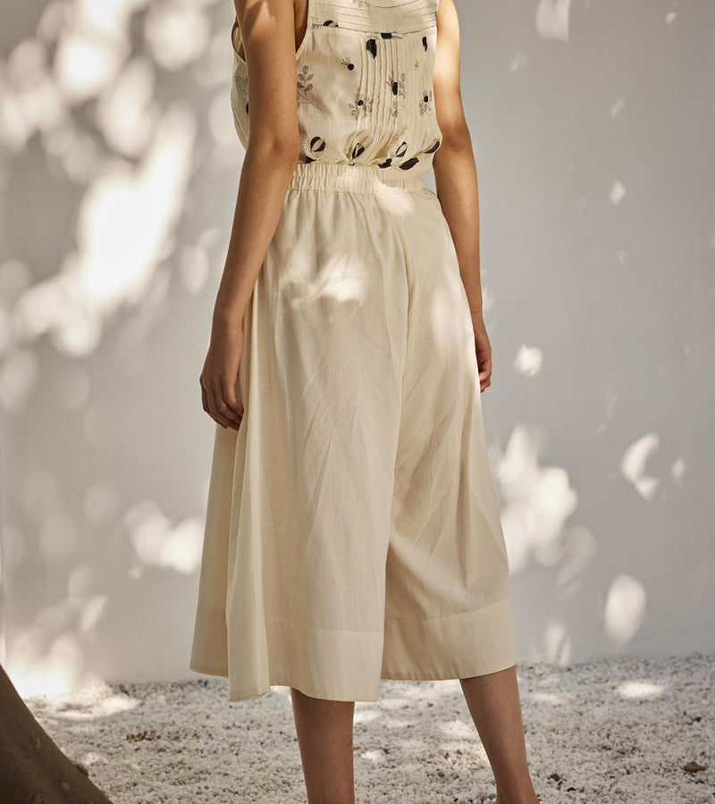 Sweet mist culottes Bottoms by Khara Kapas in white for women Worldwide
