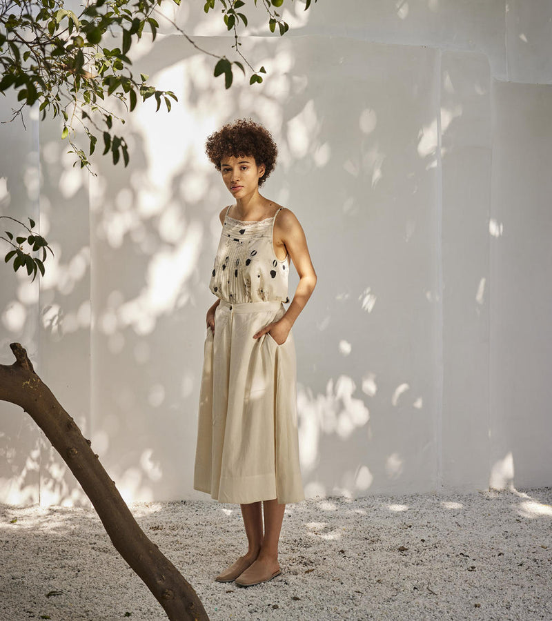 Sweet mist culottes Bottoms by Khara Kapas in white for women Worldwide