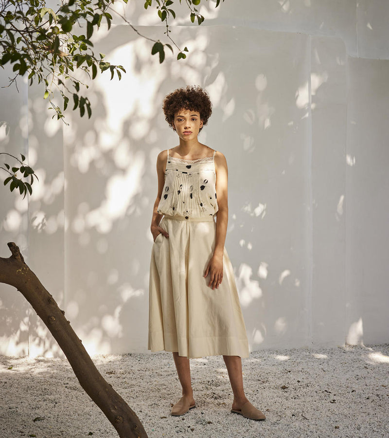 Sweet mist culottes Bottoms by Khara Kapas in white for women Worldwide
