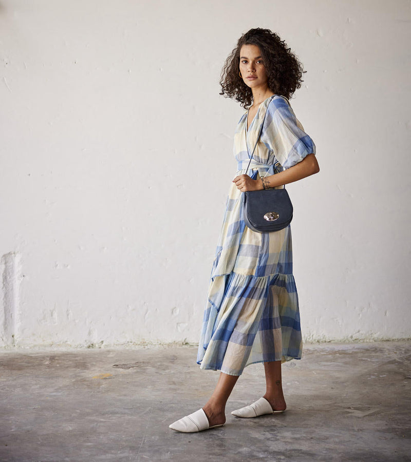 Summer Break Dress cotton Dresses by Khara Kapas in blue for women Worldwide