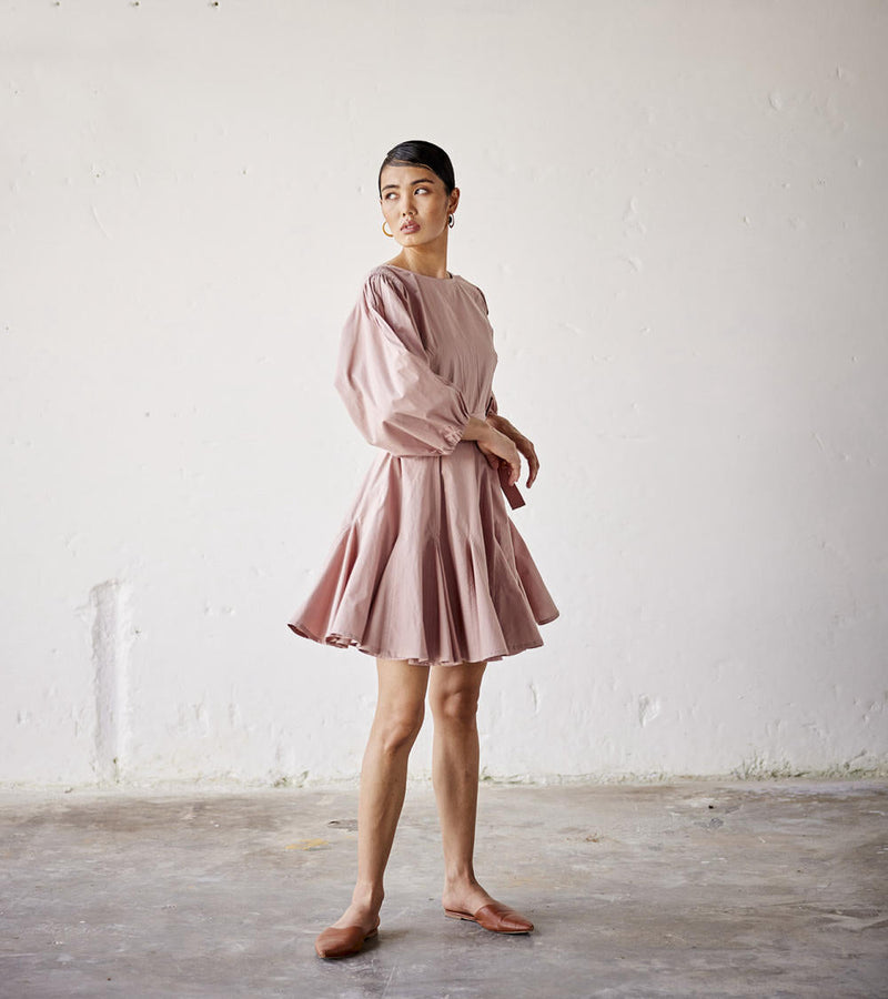 Blooming Peonies Dress poplin Dresses by Khara Kapas in pink for women Worldwide