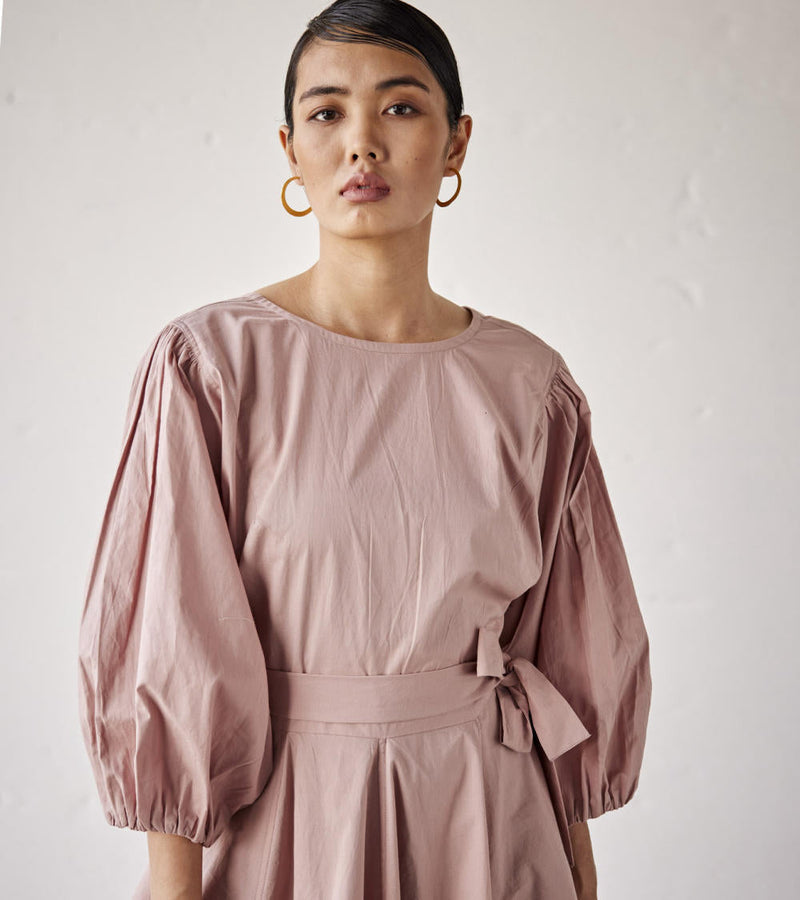 Blooming Peonies Dress poplin Dresses by Khara Kapas in pink for women Worldwide