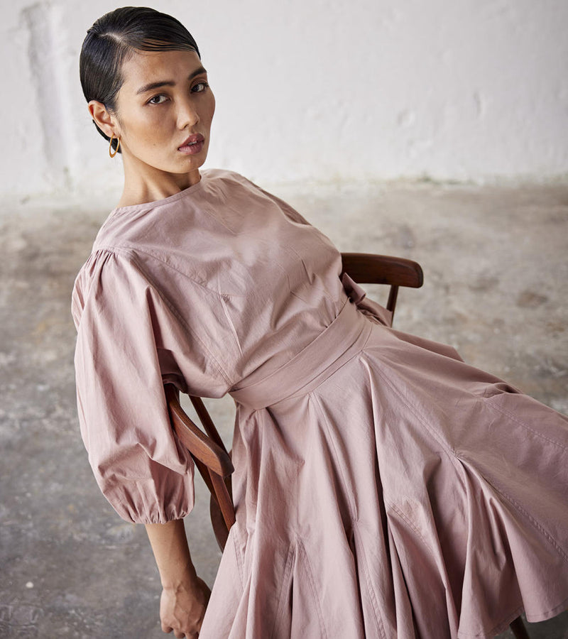 Blooming Peonies Dress poplin Dresses by Khara Kapas in pink for women Worldwide