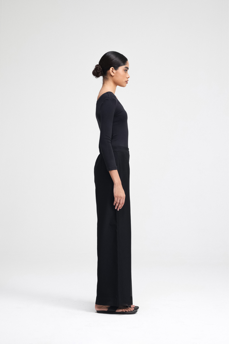 Jun Hand-Embroidered Co-ord Set silk by Turn Black in black color for women Worldwide