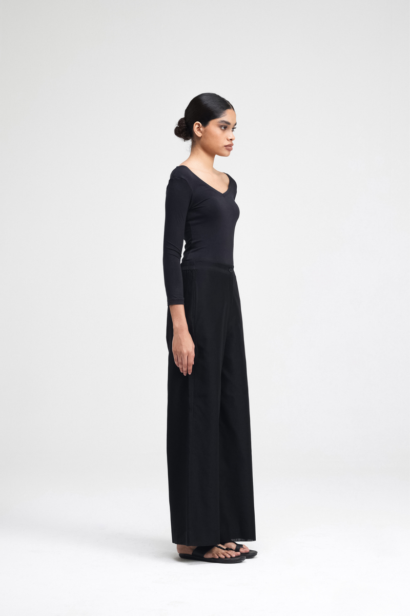 Jun Hand-Embroidered Co-ord Set silk by Turn Black in black color for women Worldwide