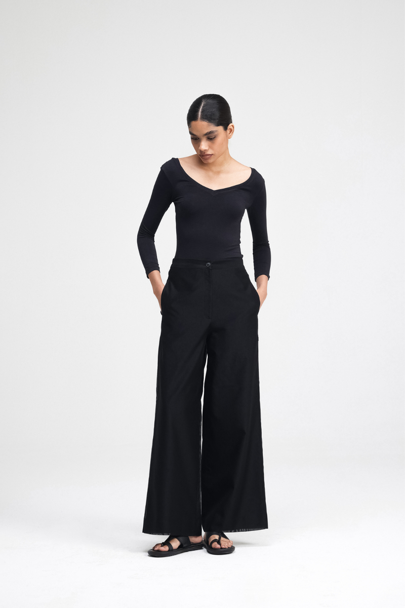Jun Hand-Embroidered Co-ord Set silk by Turn Black in black color for women Worldwide