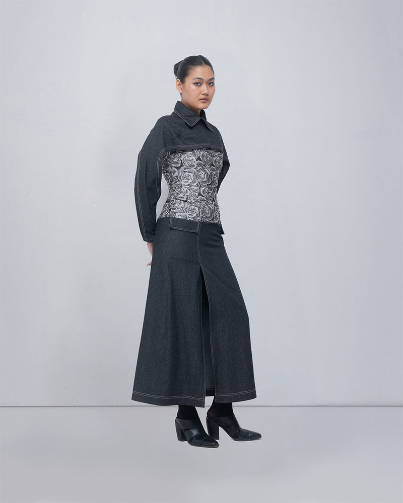 Ipek Dress viscose by Leh Studios in grey for women Worldwide