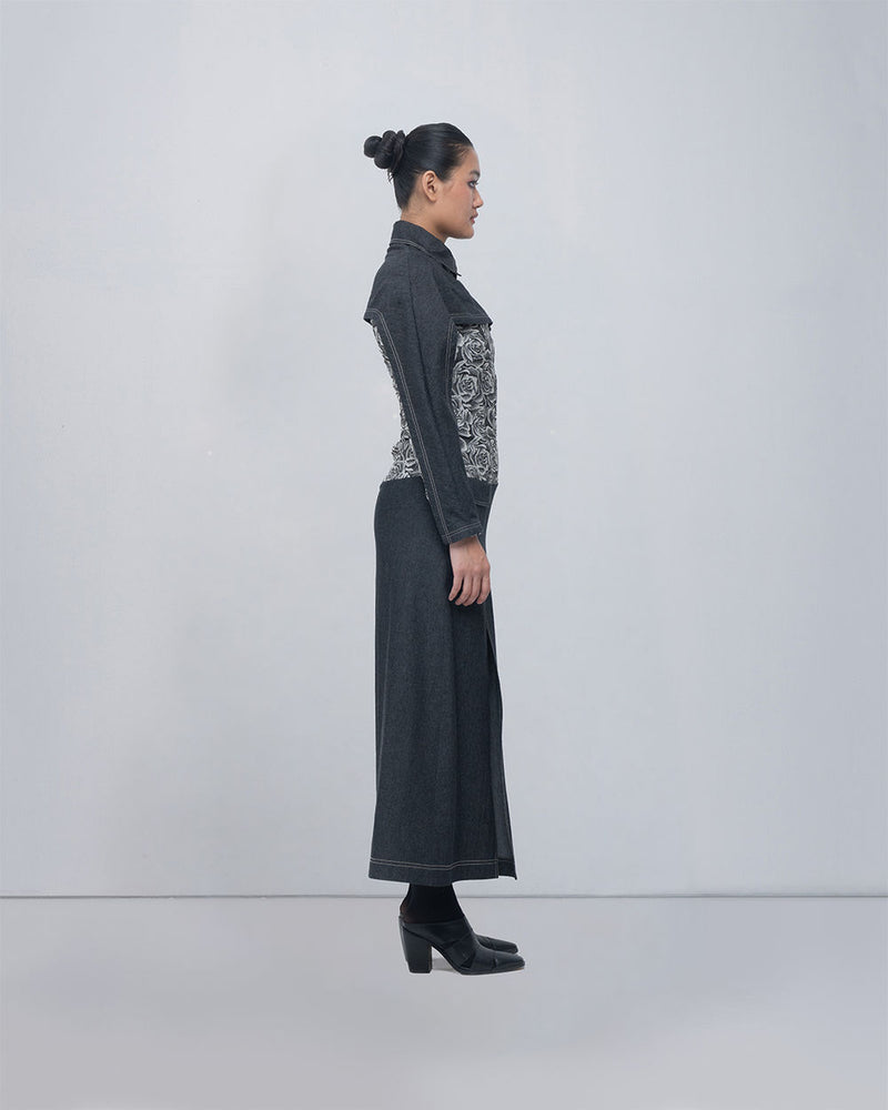 Ipek Dress viscose by Leh Studios in grey for women Worldwide