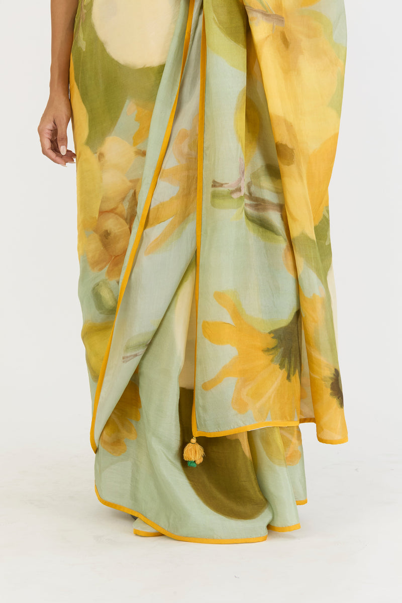 LEMONADE SAREE silk by Yam in yellow color for women Worldwide