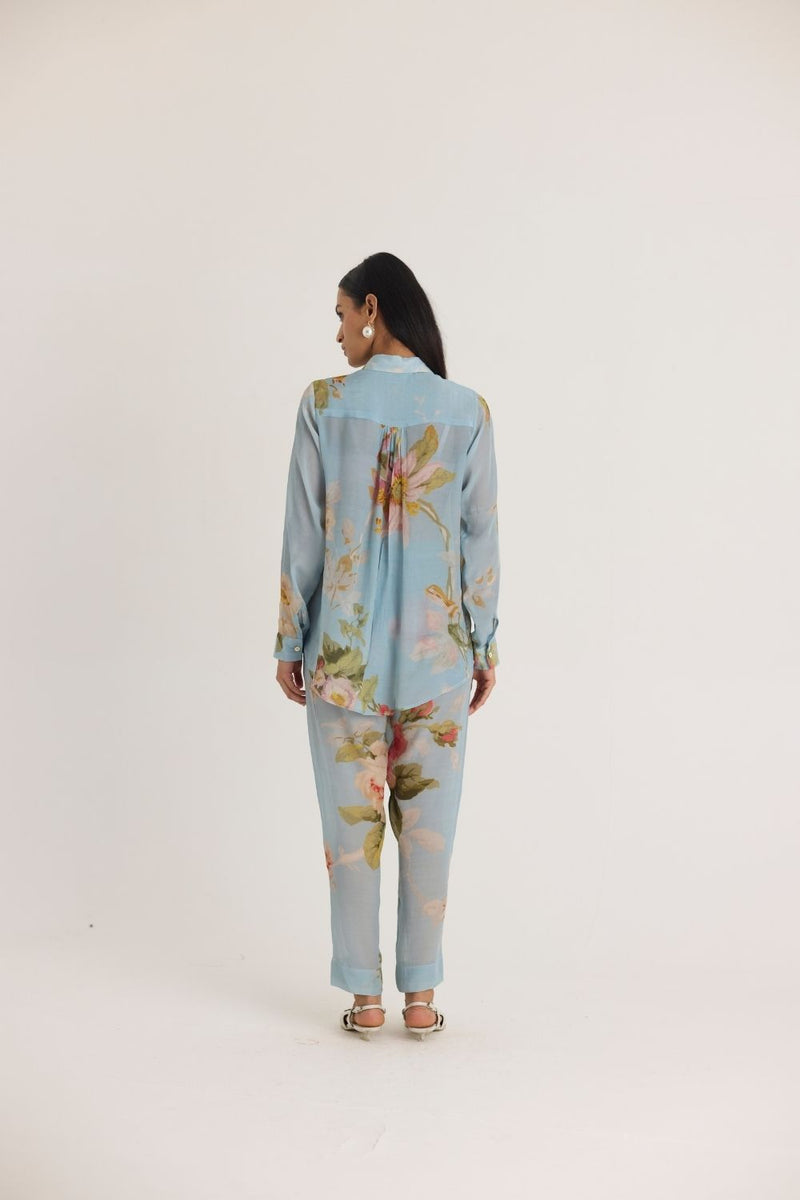 TAFFY CO-ORD SET by Yam in blue color for women Worldwide