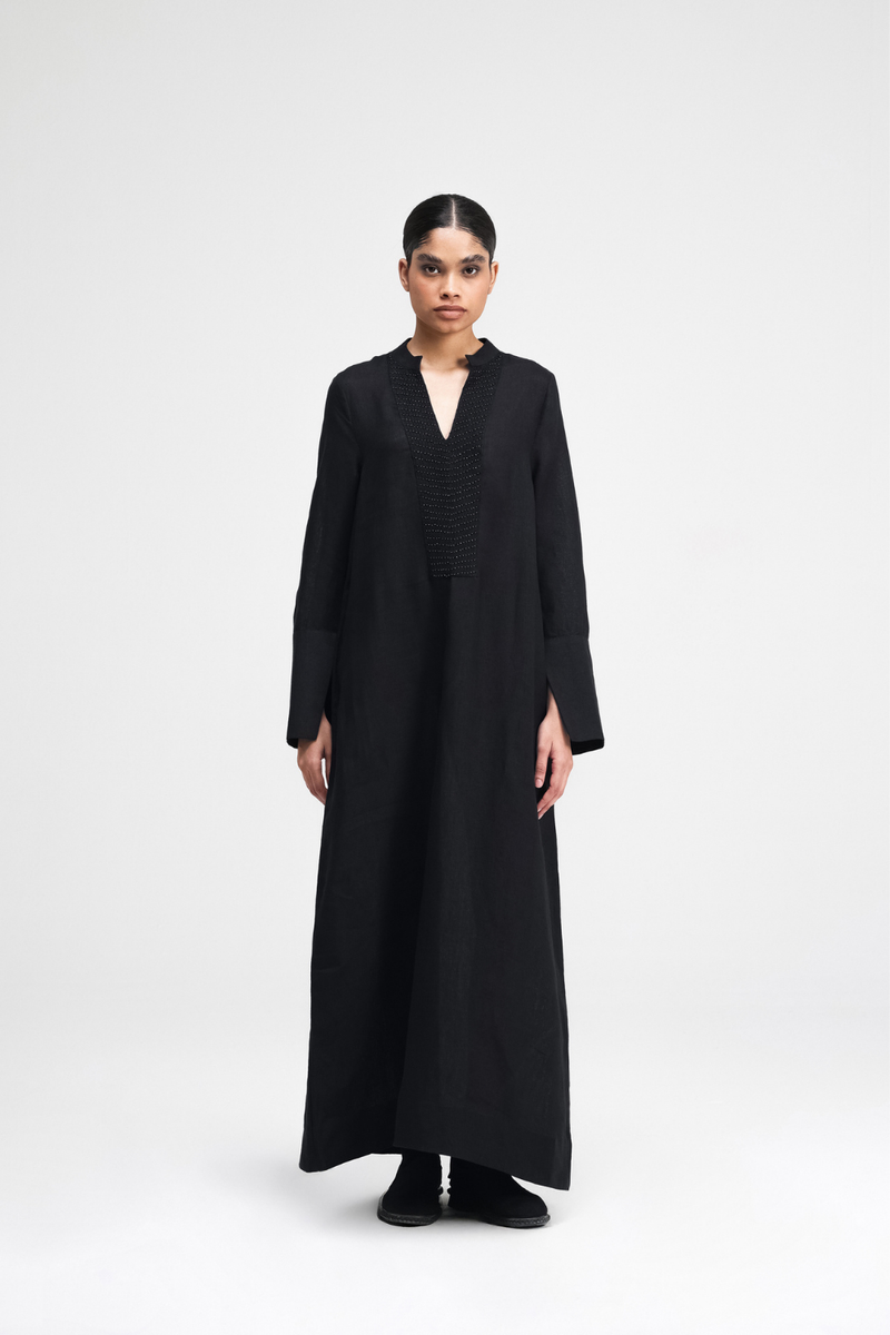 Dalla Hand-Embroidered Dress by Turn Black in black color for women Worldwide