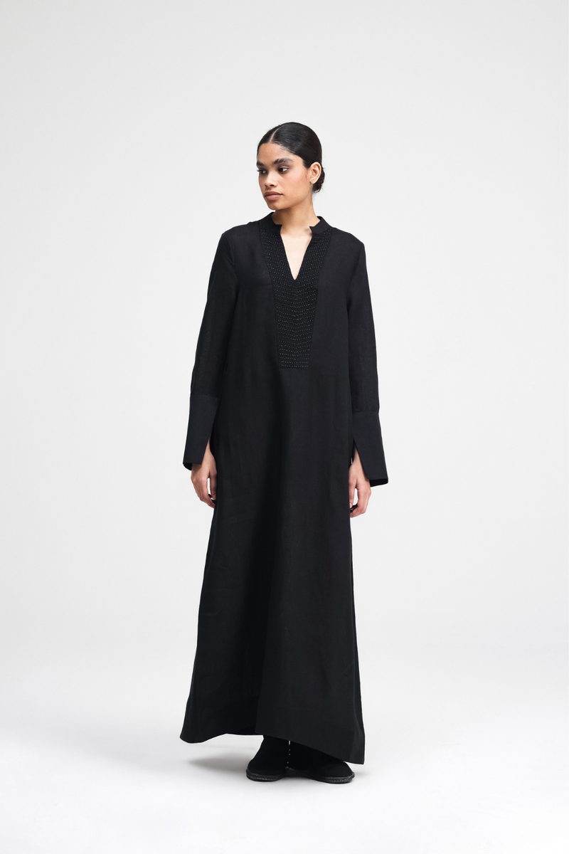 Dalla Hand-Embroidered Dress by Turn Black in black color for women Worldwide