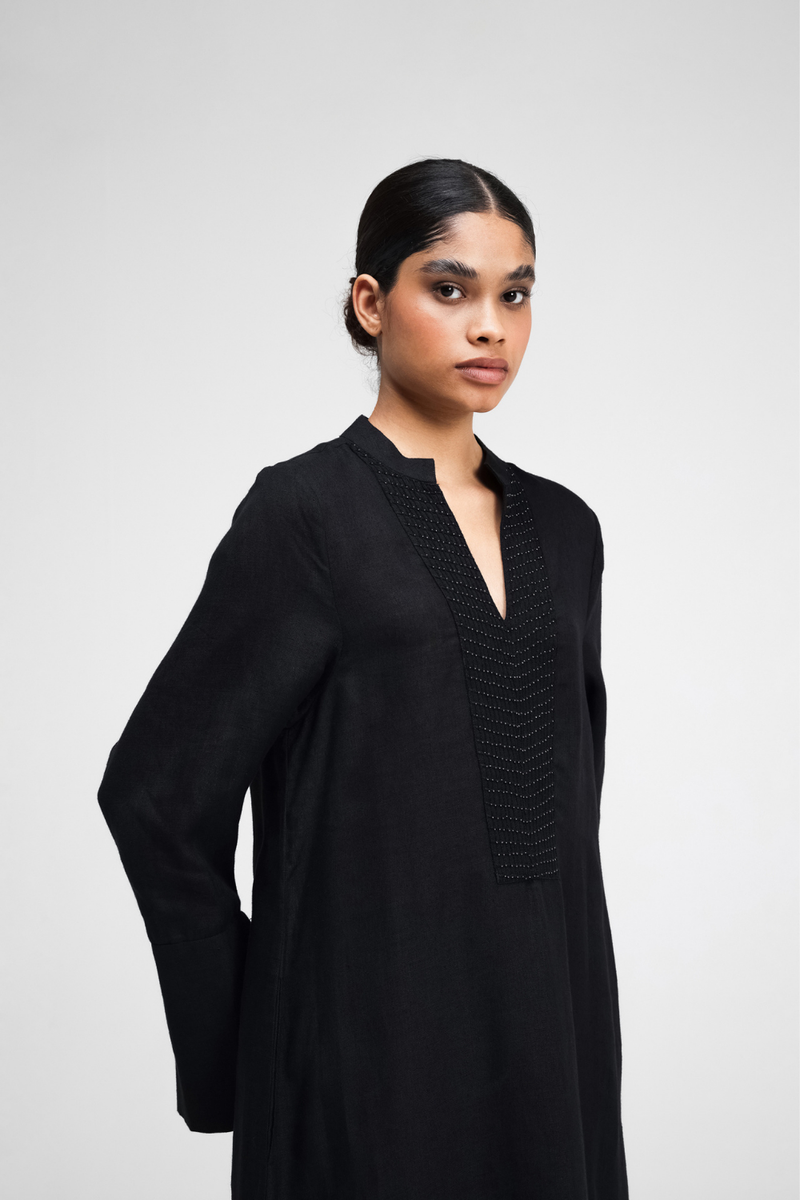 Dalla Hand-Embroidered Dress by Turn Black in black color for women Worldwide