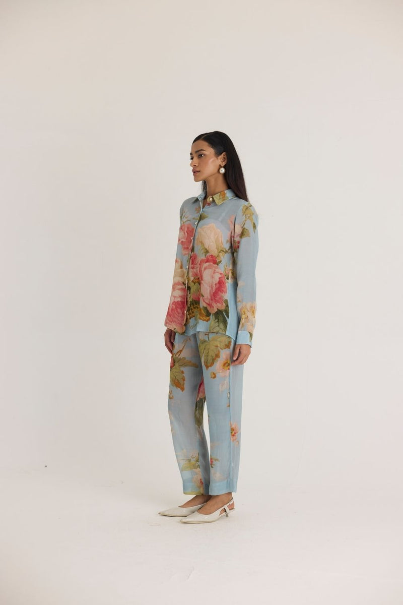 TAFFY CO-ORD SET by Yam in blue color for women Worldwide