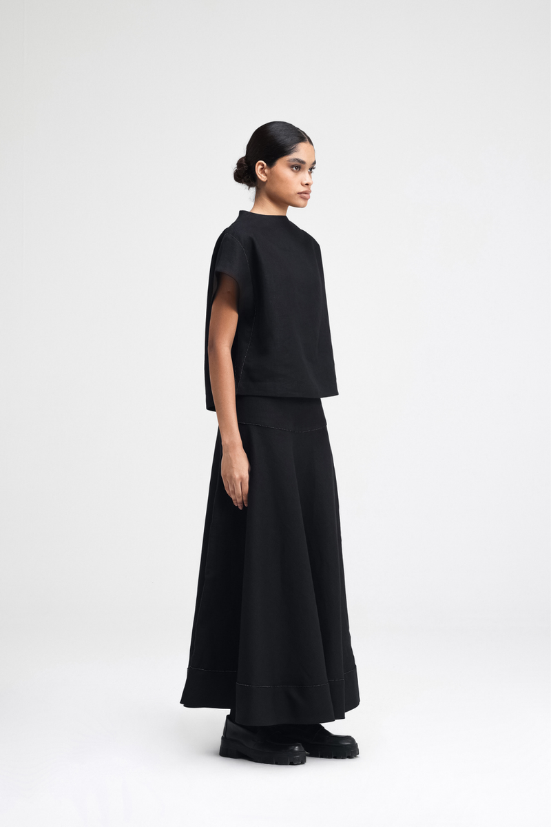 Caro Hand-Embroidered Co-ord Set by Turn Black in black color for women Worldwide