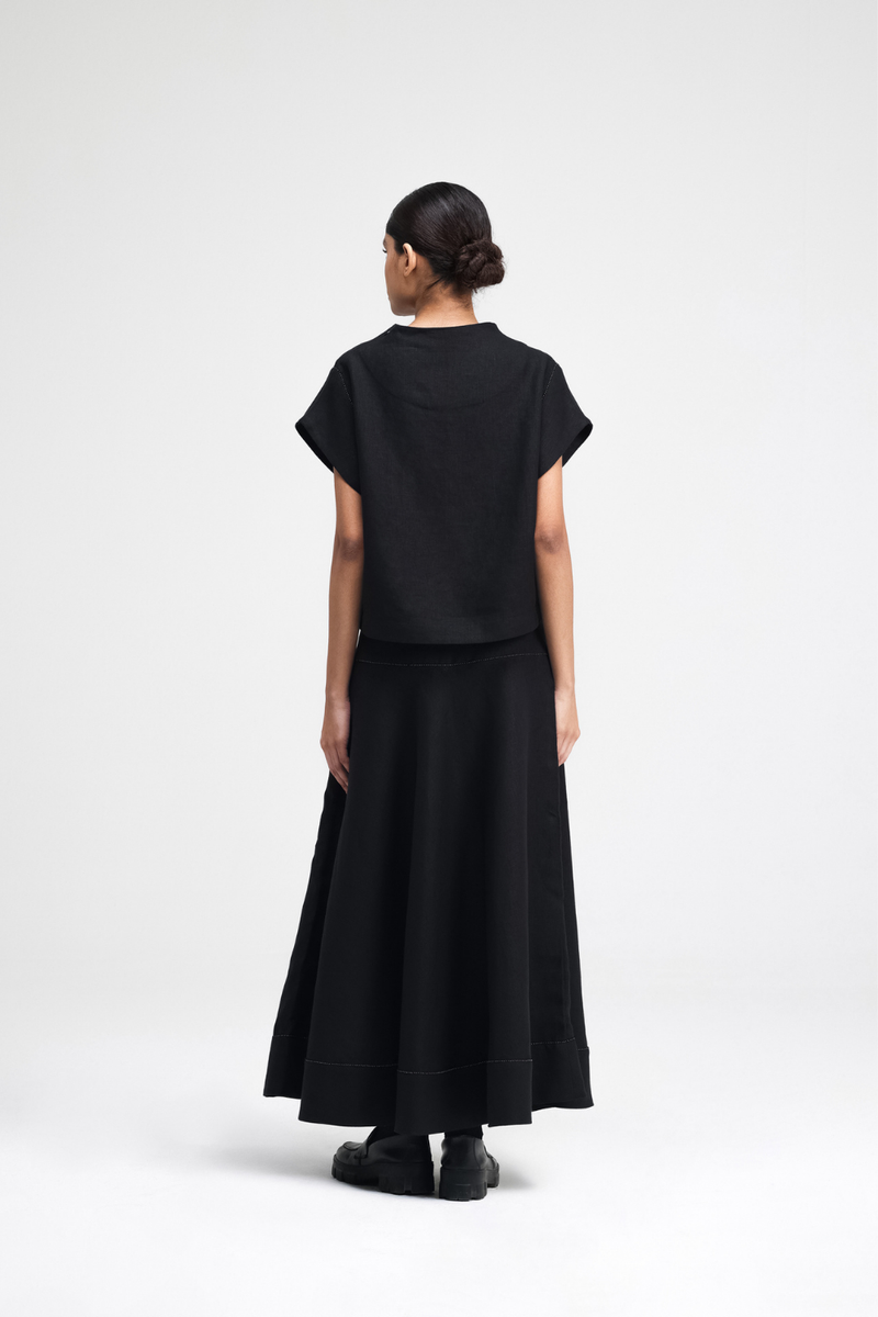 Caro Hand-Embroidered Co-ord Set by Turn Black in black color for women Worldwide