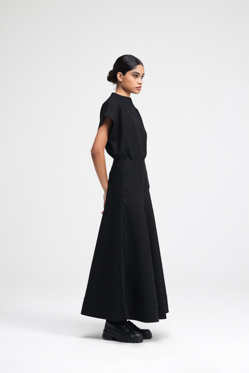 Caro Hand-Embroidered Co-ord Set by Turn Black in black color for women Worldwide