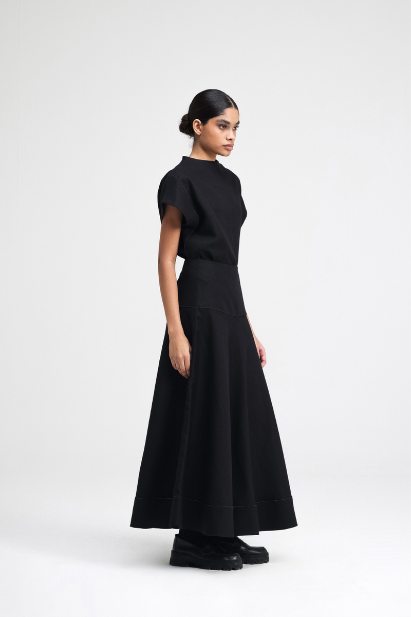 Caro Hand-Embroidered Co-ord Set by Turn Black in black color for women Worldwide
