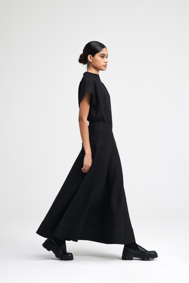 Caro Hand-Embroidered Co-ord Set by Turn Black in black color for women Worldwide