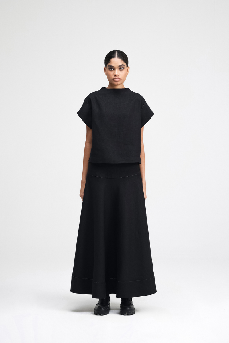 Caro Hand-Embroidered Co-ord Set by Turn Black in black color for women Worldwide