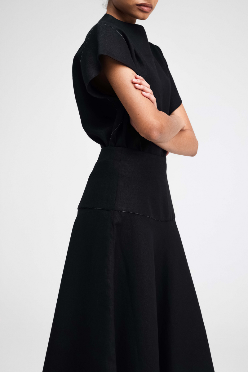 Caro Hand-Embroidered Co-ord Set by Turn Black in black color for women Worldwide