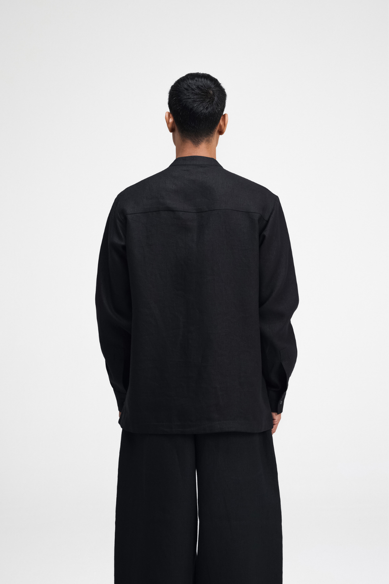 Serin Hand-Embroidered Shirt by Turn Black in black color for men Worldwide