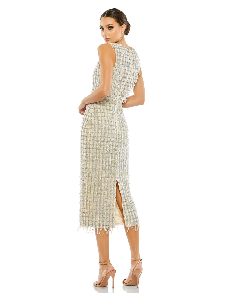 MD-5471 Embroidered Midi Dress-Beige by Mac Duggal in beige color for women Worldwide