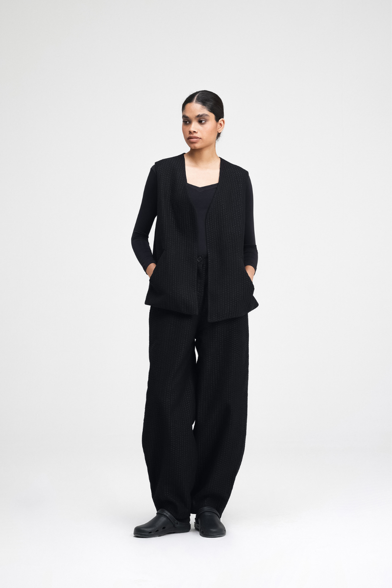 Jul Embroidered Vest cotton by Turn Black in black color for women Worldwide