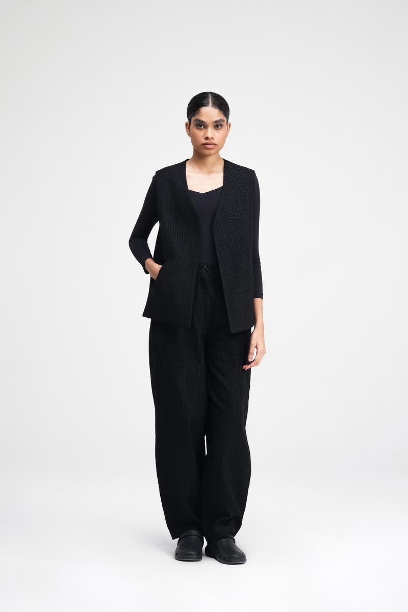 Jul Embroidered Vest cotton by Turn Black in black color for women Worldwide