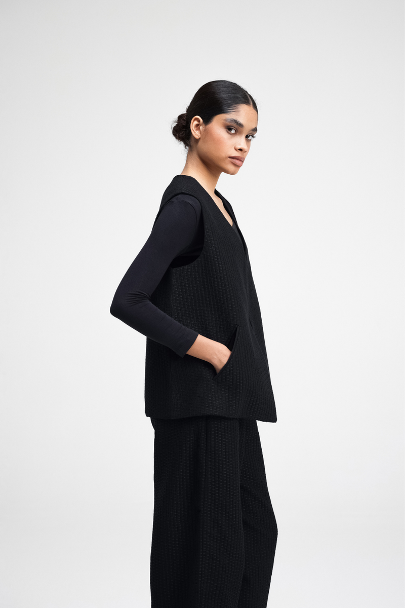 Jul Embroidered Vest cotton by Turn Black in black color for women Worldwide