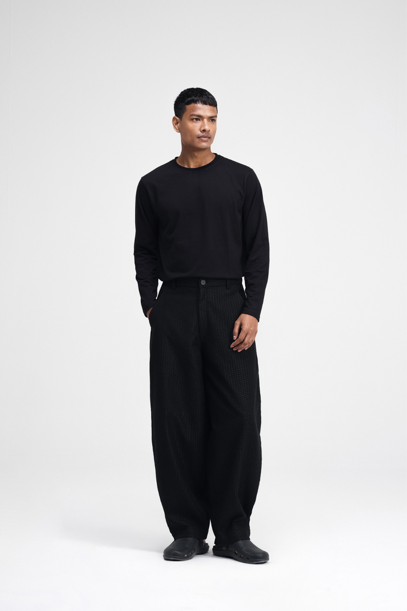 Troy Embroidered Pants cotton by Turn Black in black color for men Worldwide