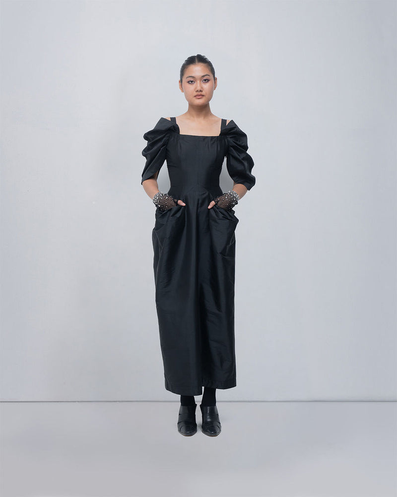 Willie Dress viscose by Leh Studios in black for women Worldwide