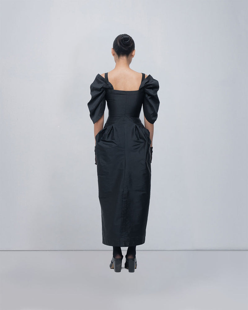 Willie Dress viscose by Leh Studios in black for women Worldwide