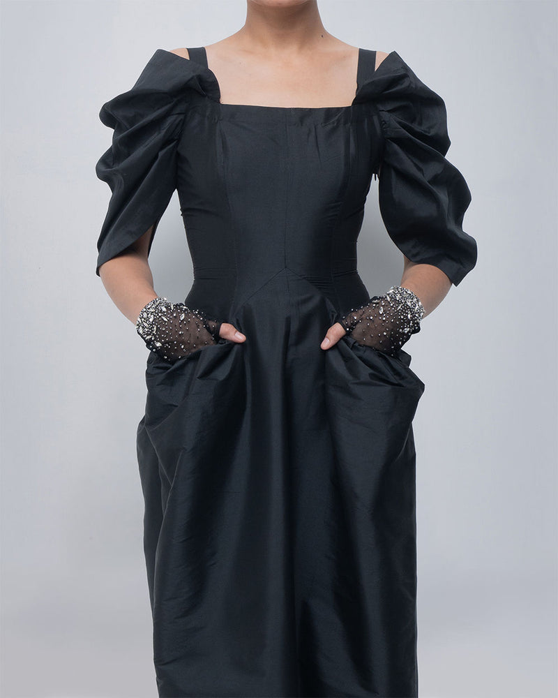 Willie Dress viscose by Leh Studios in black for women Worldwide