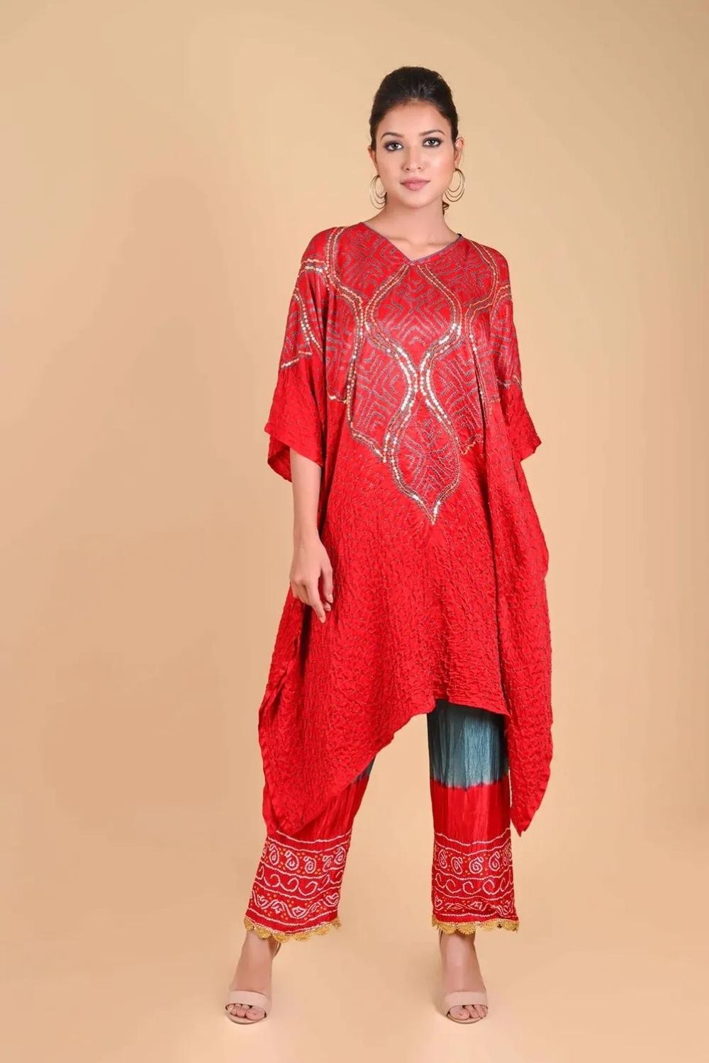 WAVE SEQUENCE KAFTAN-RED