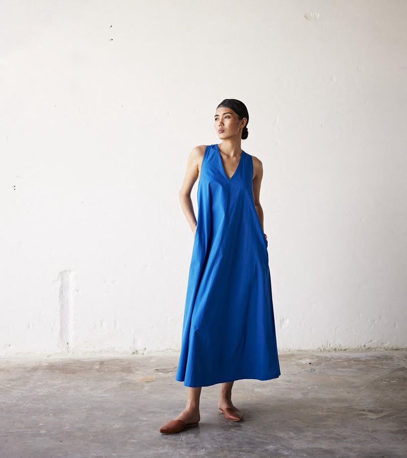 Clear Skies Dress by Khara Kapas in blue for Worldwide