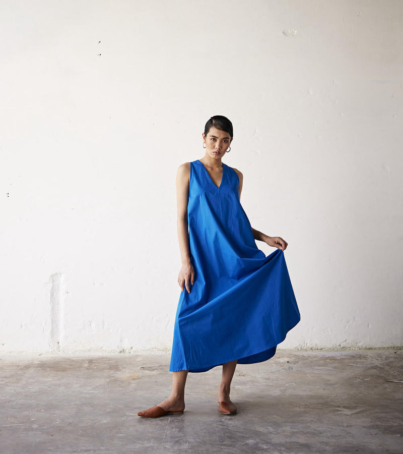 Clear Skies Dress by Khara Kapas in blue for Worldwide