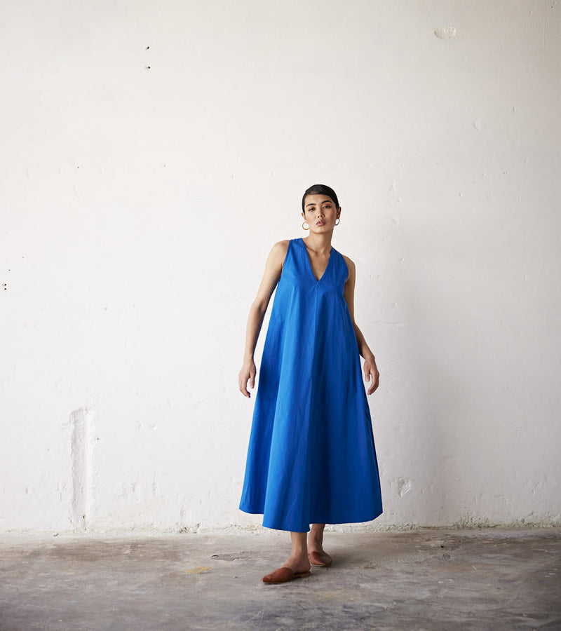 Clear Skies Dress by Khara Kapas in blue for Worldwide