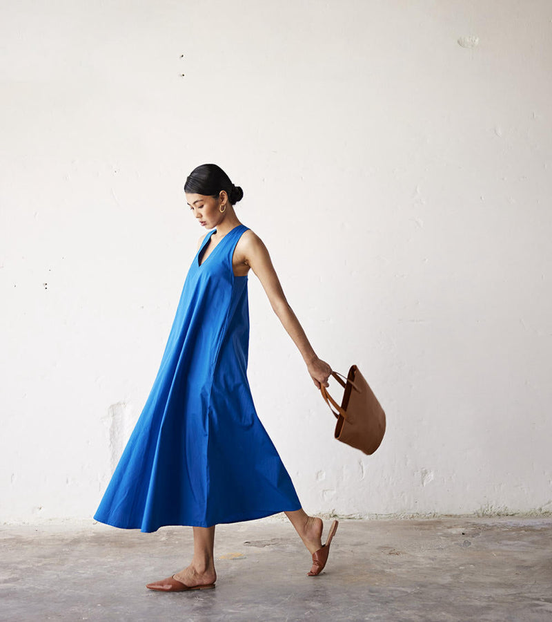 Clear Skies Dress by Khara Kapas in blue for Worldwide