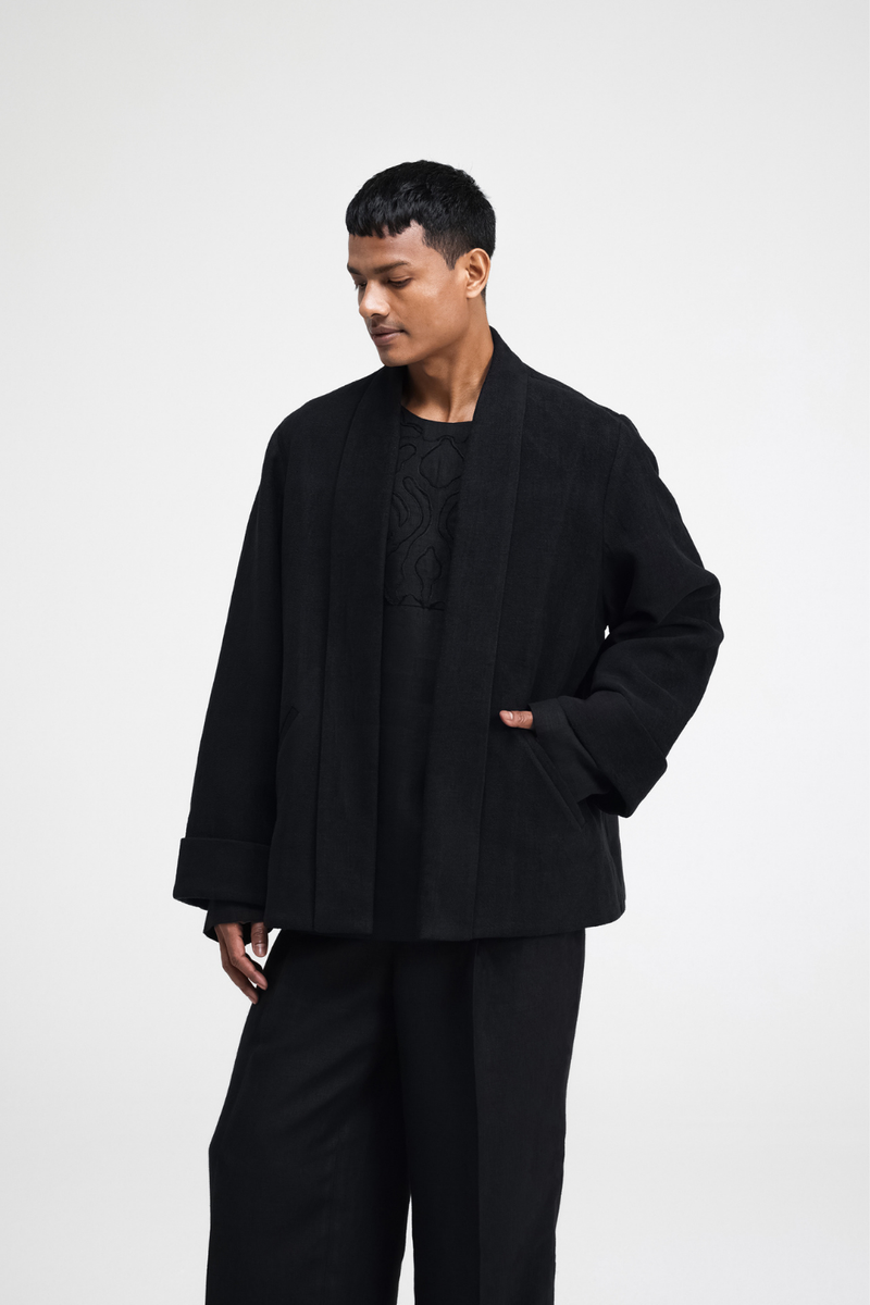 Jane Jacket linen by Turn Black in black color for men Worldwide
