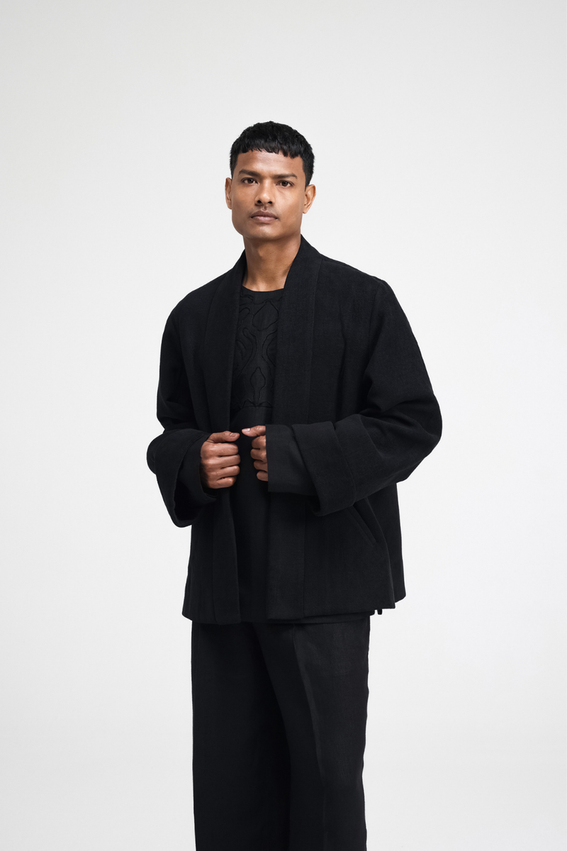 Jane Jacket linen by Turn Black in black color for men Worldwide